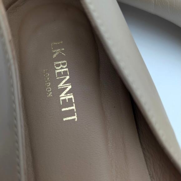 LK Bennett Cally Hardware-Embellished Pointed Toe Flat Beige Size US9 EU40 - Picture 12 of 13